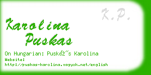 karolina puskas business card